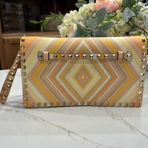 VALENTINO GARAVANI Nappa Rockstud Wristlet Clutch